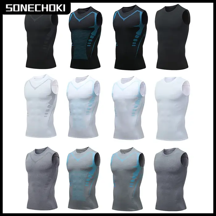 Débardeur de Compression pour hommes, chemises de gymnastique, sans manches, impression à séchage ra