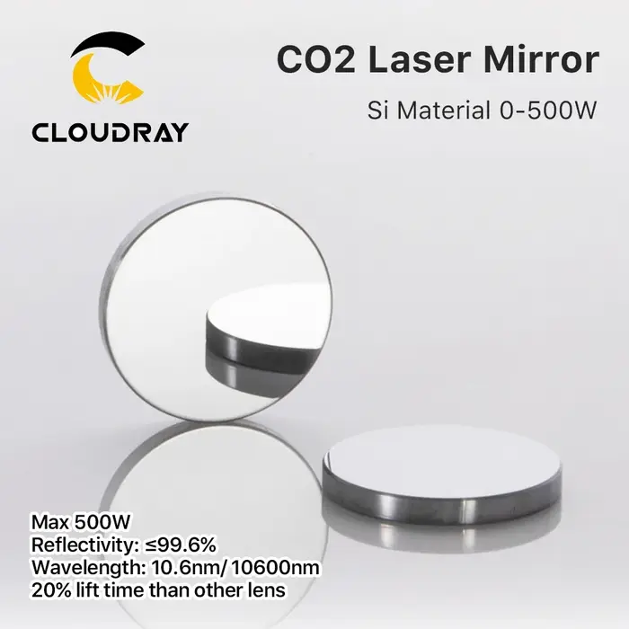 Cloudray 500W Co2 Laser Si miroirs réfléchissants lentille réflectivité 99.6% lentille réflectrice à