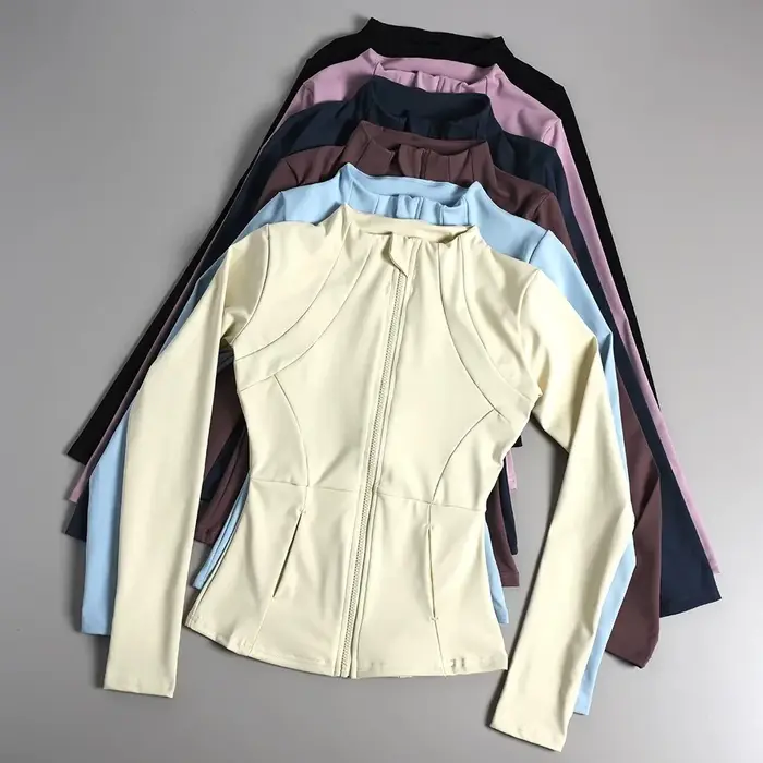 Nouveaux vêtements de yoga pour femmes, vestes de yoga polyvalentes à manches longues pour course à 