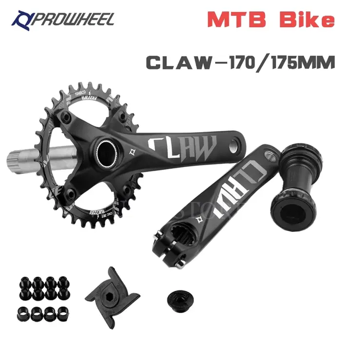 PROWHEEL-Pédalier double manivelle intégré pour vélo, bras de manivelle Hollowtech, bielles VTT, 104