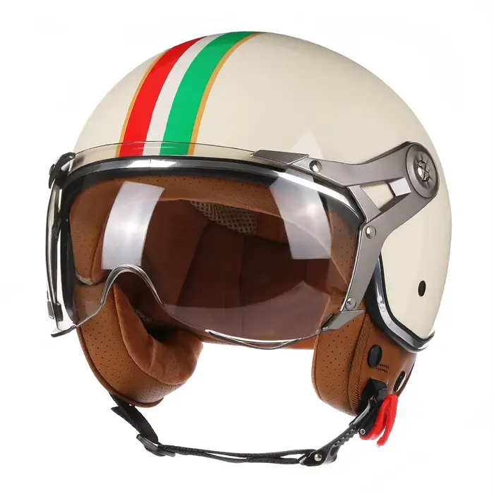 Nouveau visage ouvert 3/4 casque De Moto rétro casques De Moto Vintage Chopper Capacete De Moto vélo
