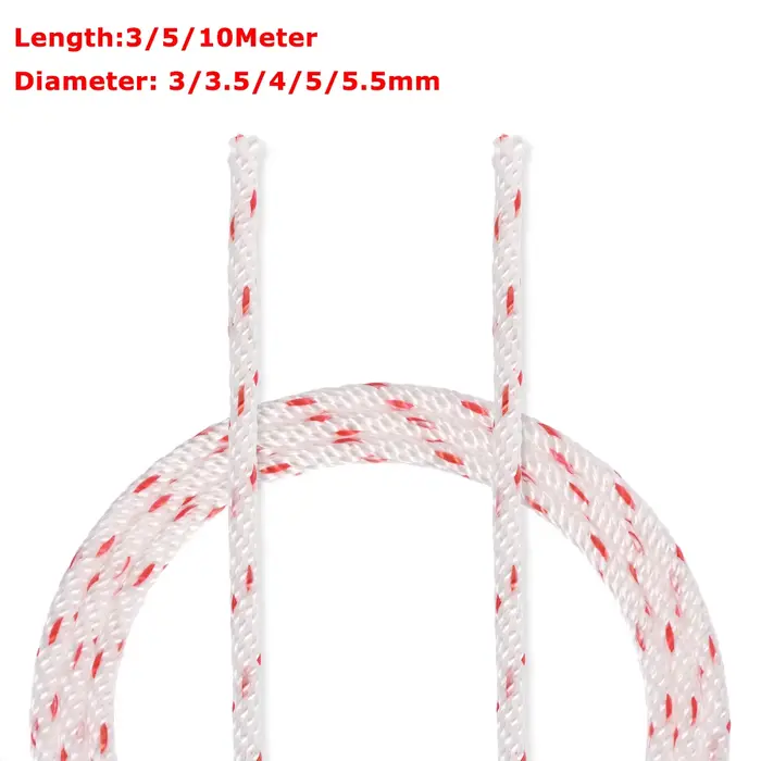 3/5/10M 3-5.5mm fibre de Polyester recul tirer cordon de démarrage corde de démarrage convient pour 