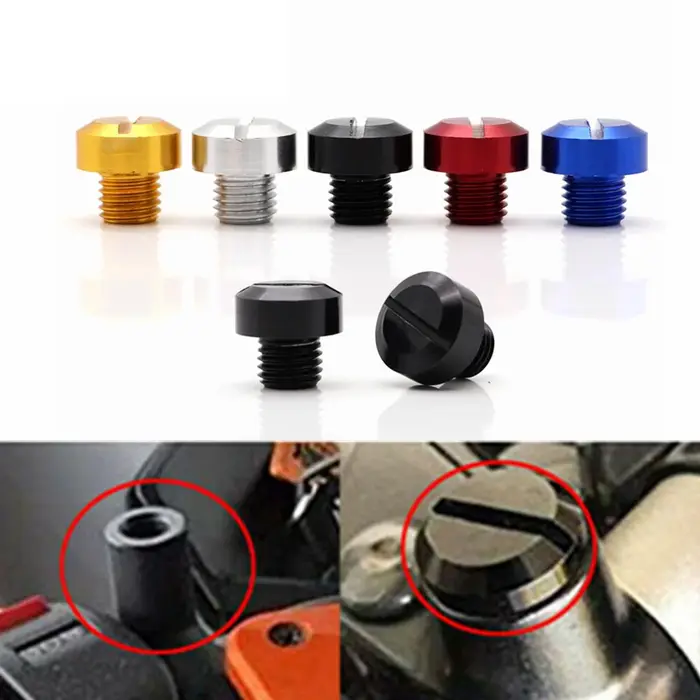 2 pièces universel moto CNC M10 * 1.25 M8 * 1.25 trou de miroir bouchon vis boulons couvre bouchons 