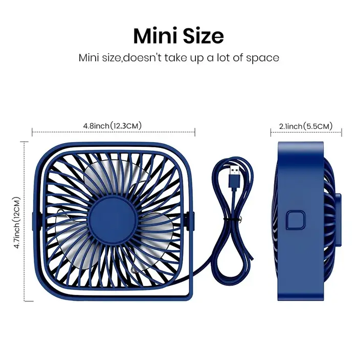 TOPK Mini ventilateur portable, table de ventilateur de bureau USB, ventilateur personnel silencieux