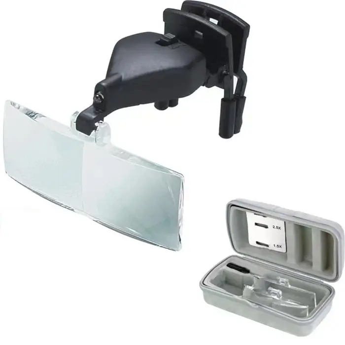 Loupes de lunettes 1.5X 2.5X 3.5X avec éclairage loupe de troisième main Lupas avec Clip pour répare