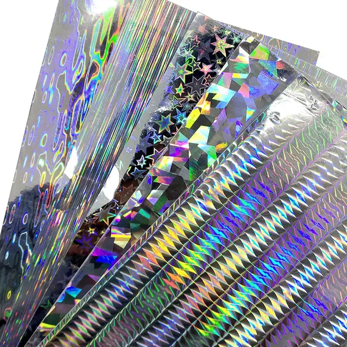 Autocollant d'appât dur de pêche Portable 10x20cm, 5 pièces, Film adhésif holographique, Type Flash 