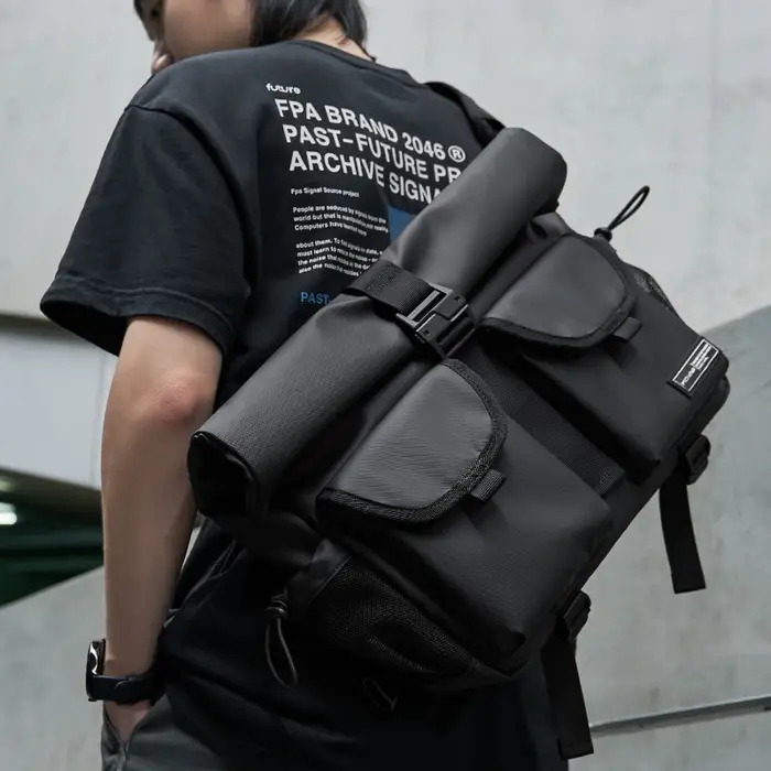 Mode décontracté hommes rouleau haut épaule sac de messager grande taille en plein air cyclisme band