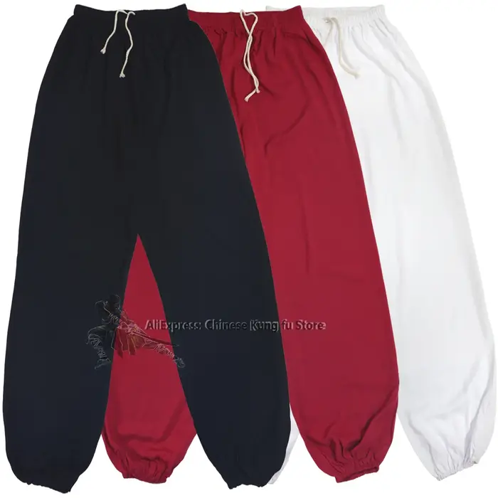 Pantalons de kung-fu en coton pour hommes et femmes, arts martiaux, Wing Chun, Tai Chi, yoga, qigong