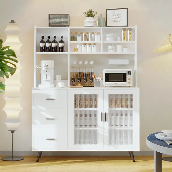 VOWNER-Armoire de rangement pour clapier de cuisine, garde-manger de cuisine autoportant avec portes