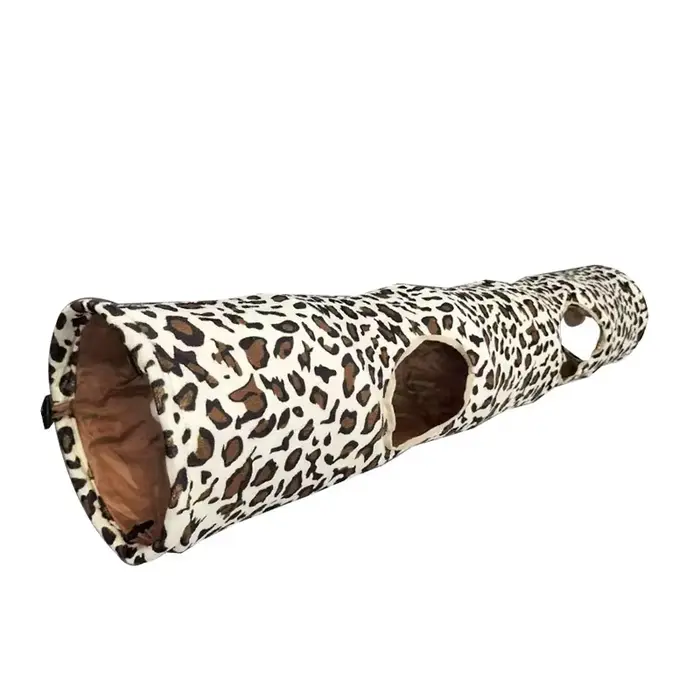 Tunnel parfait pour chat, imprimé léopard, 2 façons amusantes pour animaux de compagnie, jouet de je