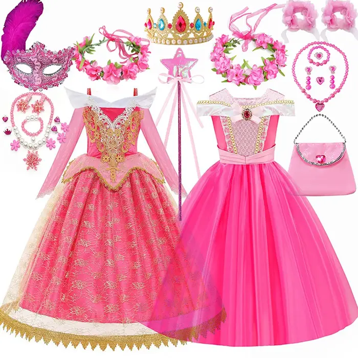 Robe de princesse Cosplay la belle au bois dormant pour filles, Costume de princesse raiponce la rei