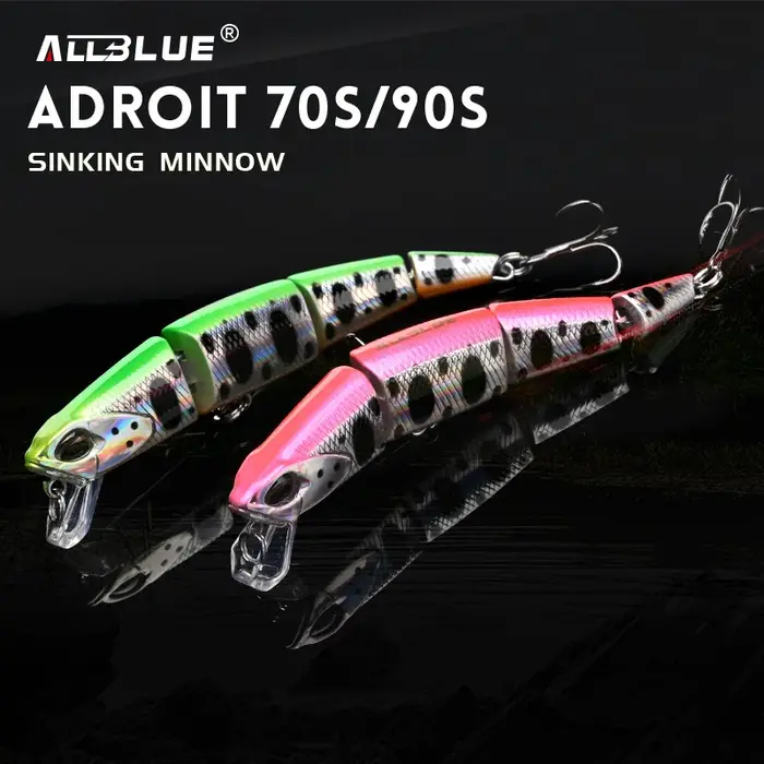 ALLBLUE professionnel articulé Swimbait 70mm 90mm coulant méné leurre de pêche Jerkbait artificiel d