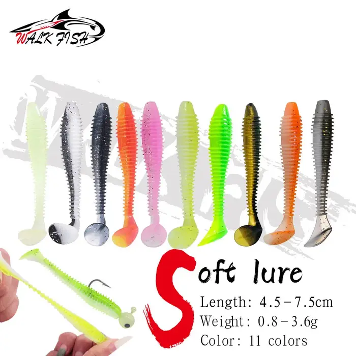 Obk Fish-Leurre de pêche en plastique souple, appâts à vers, jigging WobJeff, leurres de pêche, nage