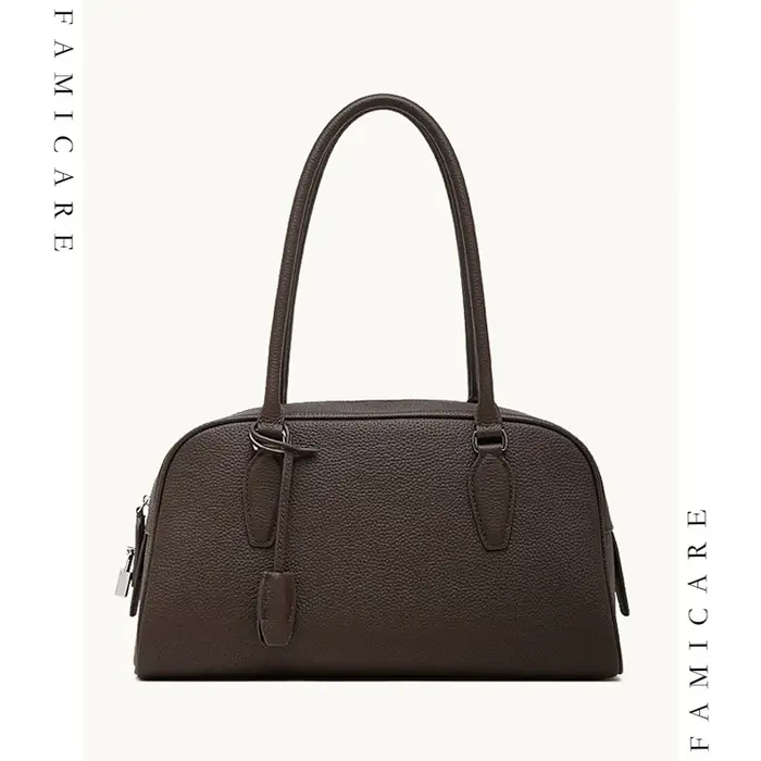 Nouveau Sac Boston 2026 pour Femme en Cuir Véritable de Haute Qualité, avec Poignée Supérieure, Coul