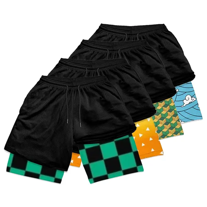 Short sport athlétique 2 en 1 hommes - Imprimé 3D poches séchage rapide fitness été