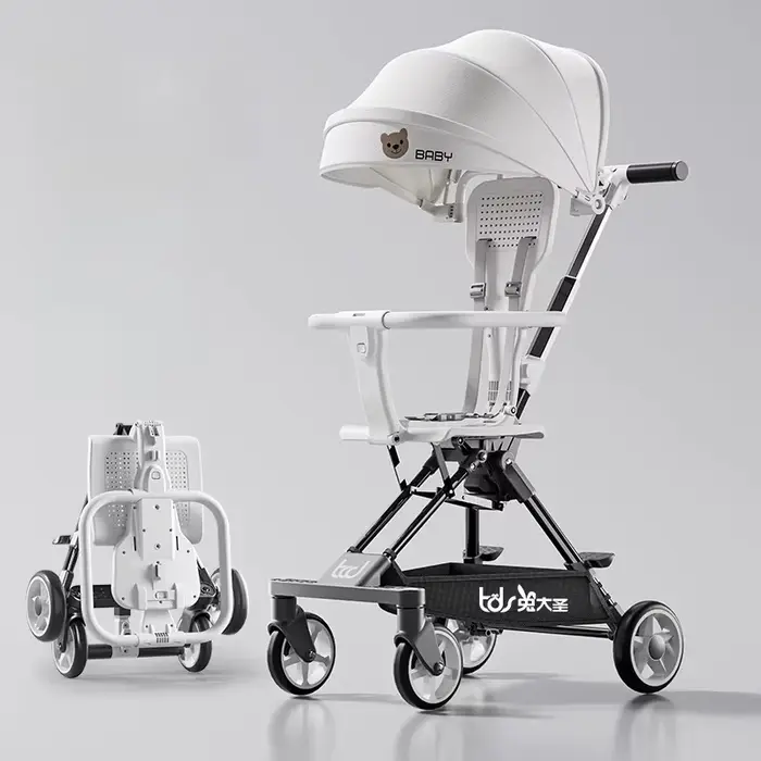 Poussette bébé enfant, légère et pliable, bébé peut s'asseoir ou s'allonger, pliable à un bouton, po