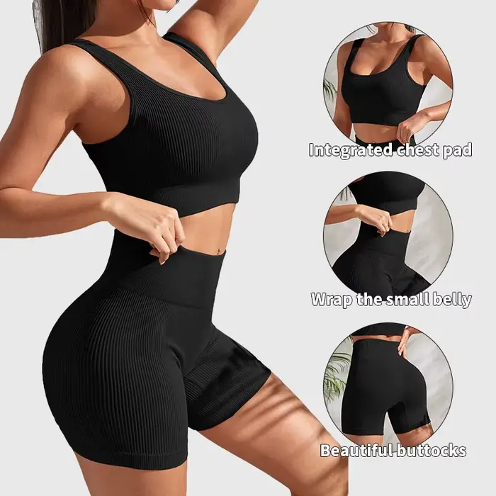 Ensemble de yoga 2 pièces sans couture pour femmes haute performance fitness course tenue sportive moderne