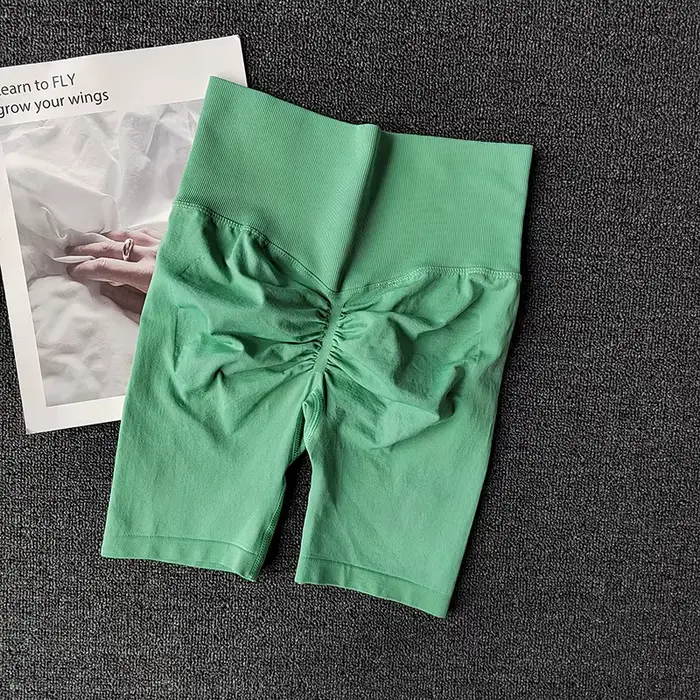 Short de yoga sans couture pour femmes - Short taille haute contrôle ventre sexy pour entraînement été