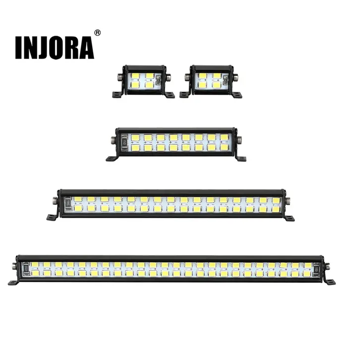 INJORA barre lumineuse 17/52/102/147mm pour voiture sur chenilles 1/10 RC Axial SCX10 90046 TRX-4 TA