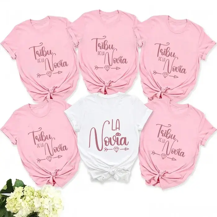 Filles espagnoles Bachelorette poule fête T-Shirt équipe mariée équipe hauts femmes unique adieu T-S