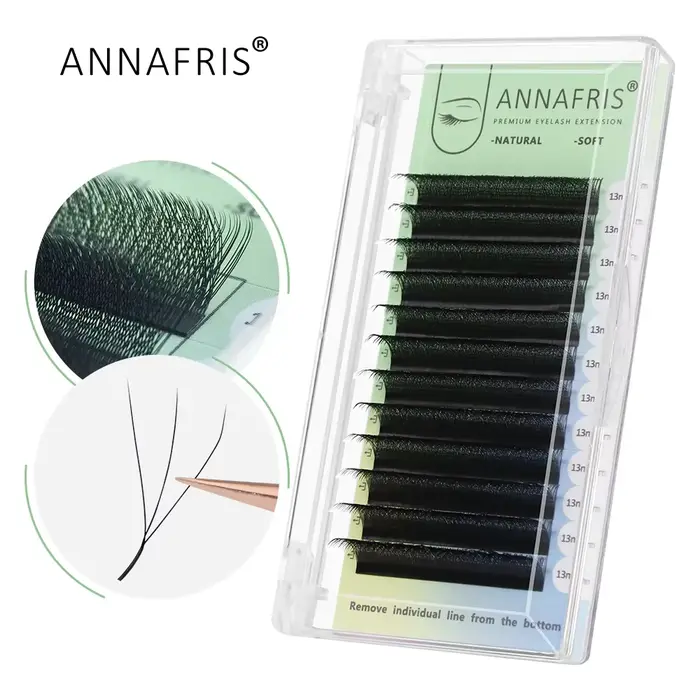 ANNAFRIS W forme Extensions de cils 3D préfabriqué Volume ventilateur W Style YY haute qualité natur