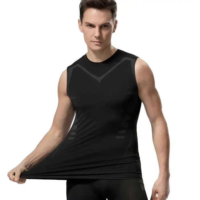 Débardeur de compression sans manches pour hommes fitness musculation séchage rapide tissu respirant et élastique entraînement athlétique moderne