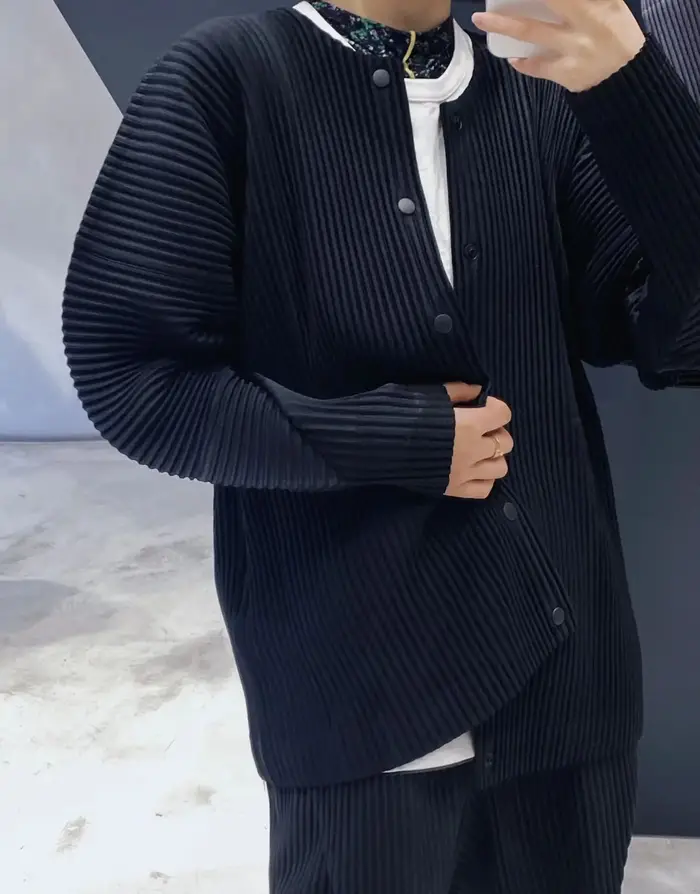 Miyake été 2025 nouveau Cardigan chemise veste plissée mode plissée tendance affaires banlieue polyv