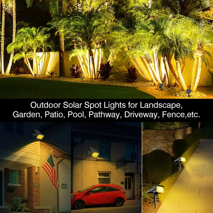 TSUN 1pc lumière solaire extérieure 3000K/6000k/RGB lumière de jardin solaire IP65 projecteur solair
