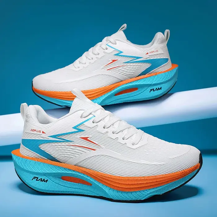 Chaussures de sport unisexes avec plaque en carbone, baskets de course et de marche, amortissantes, 