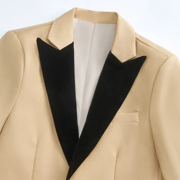 Ensemble de costume formel pour garçons, avec col en velours, Blazer à un bouton, gilet, pantalon, n