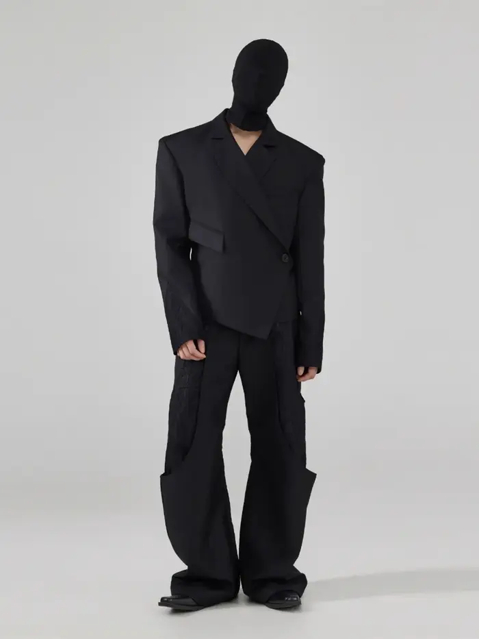 Mauroicardi automne court noir ajusté asymétrique Blazers pour hommes épaulettes bouton unique éléga