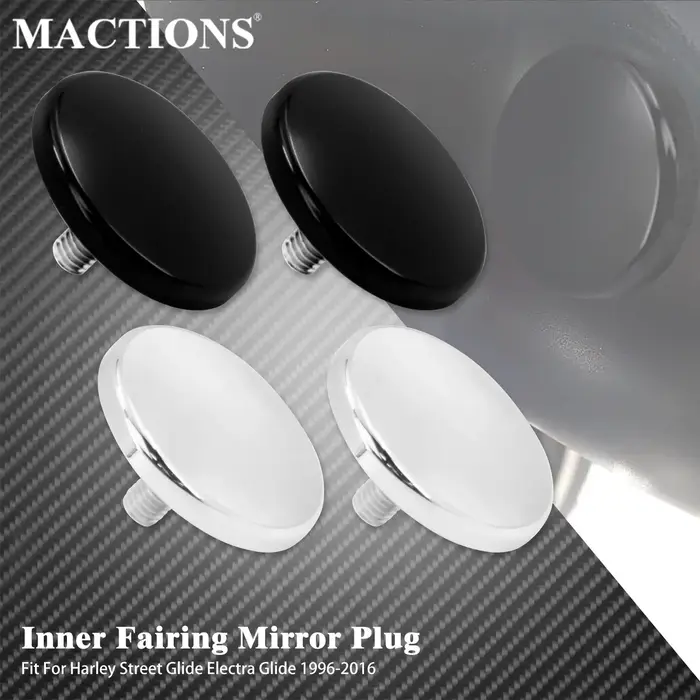2x bouchons de miroir de carénage intérieurs Choppers, noir/Chrome, pour Harley Touring Electra Stre
