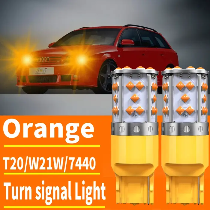 2 pièces Super lumineux T20 W21W WY21W 7440 7440NA LED clignotants ampoules Canbus sans erreur pas d