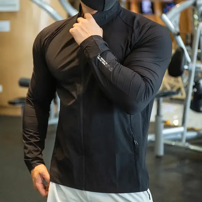 Veste compression élastique OupillGym homme pour course entraînement cyclisme respirante et coupe sèche