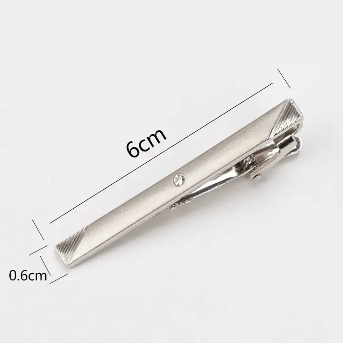 Pince à cravate en métal couleur argent pour hommes, pour cadeaux de mariage, fermoir à cravate, bar