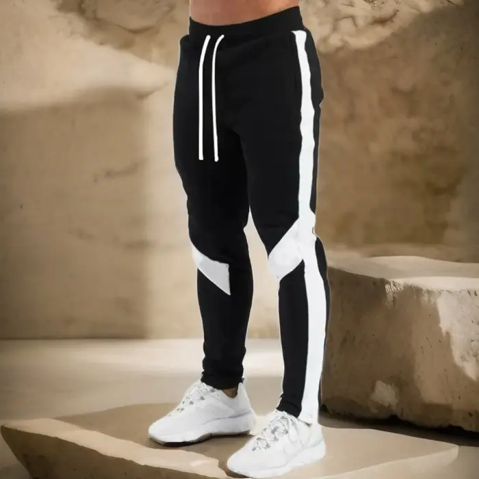 Pantalons de survêtement décontractés pour hommes, vêtements de sport fitness, pantalons de jogging noirs pour entraînement et loisirs