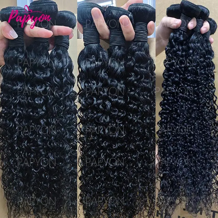 15A Paquets de cheveux bouclés birmans avec fermeture 4x4