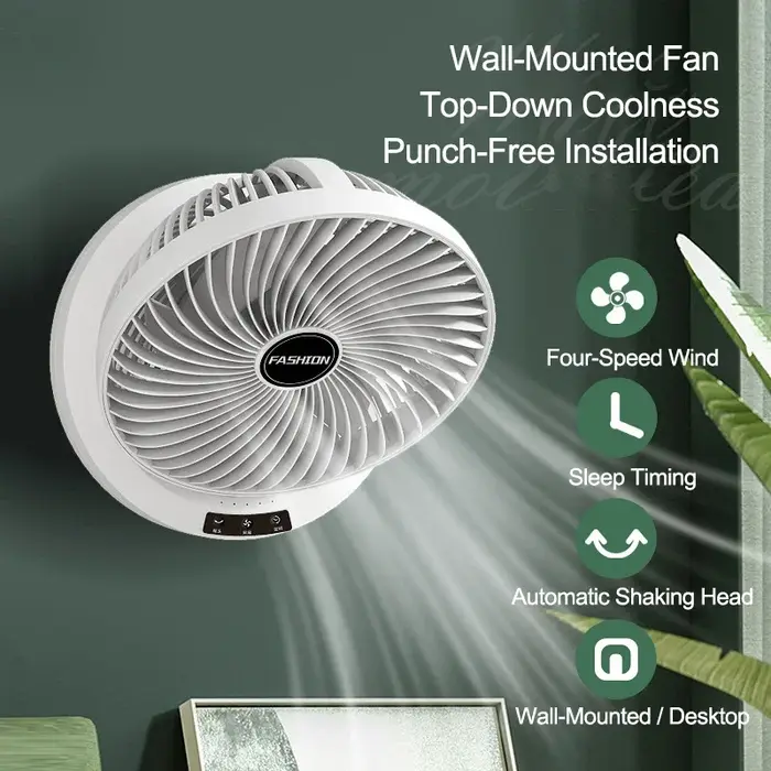 Nouveau ventilateur de bureau pliable à tête oscillante, ventilateur électrique rechargeable portabl