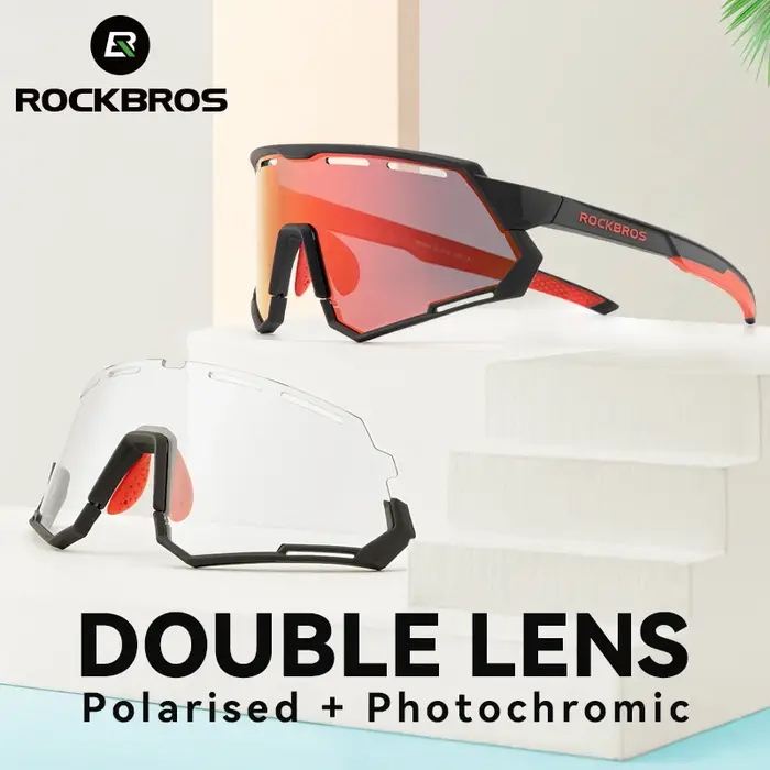 ROCKBROS – lunettes de soleil polarisées photochromiques pour hommes et femmes, vtt, vélo de route, 