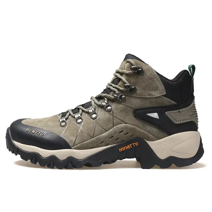 Baskets randonnée homme HUMTTO cuir imperméable - Chaussures chasse sécurité hiver