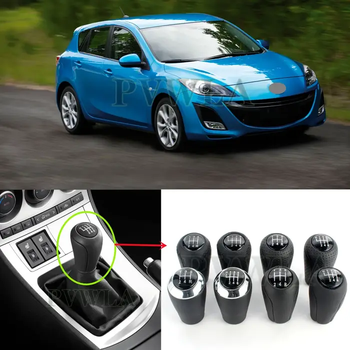 Pommeau de levier de vitesse manuel à 5/6 vitesses, adapté pour Mazda 3, BK, BL, 2006, 2007, 2008, 2