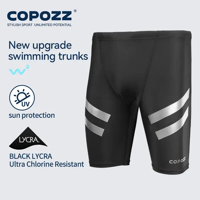 COPOZZ-Maillot de bain respirant à séchage rapide pour homme, short de natation, short de compétitio