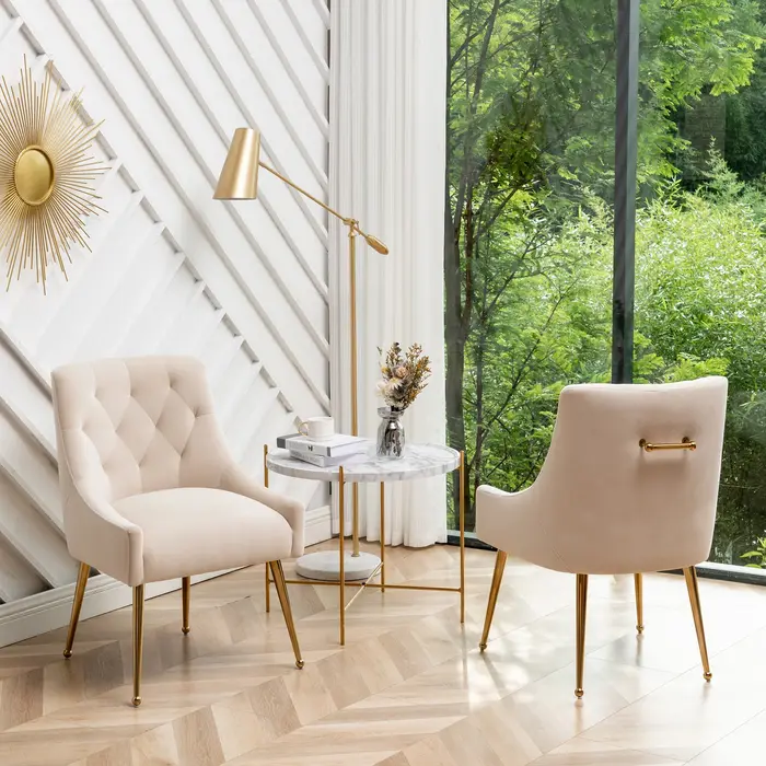 SEYNAR-Ensemble de 2 chaises de salle à manger modernes, chaise d'appoint avec dossier touffeté et n