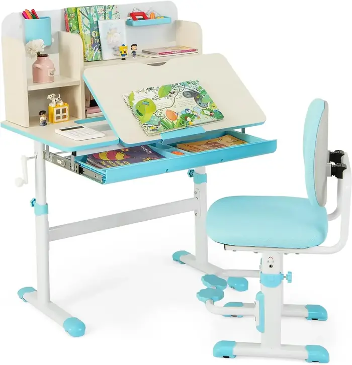 Un ensemble de bureau et de chaises pour enfants, ensemble de table et de chaises d'étude scolaire p