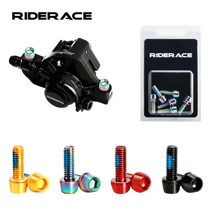 6 pièces étrier de frein à disque de vélo boulon pince vis fixes M6 * 18MM titane plaqué acier inoxy