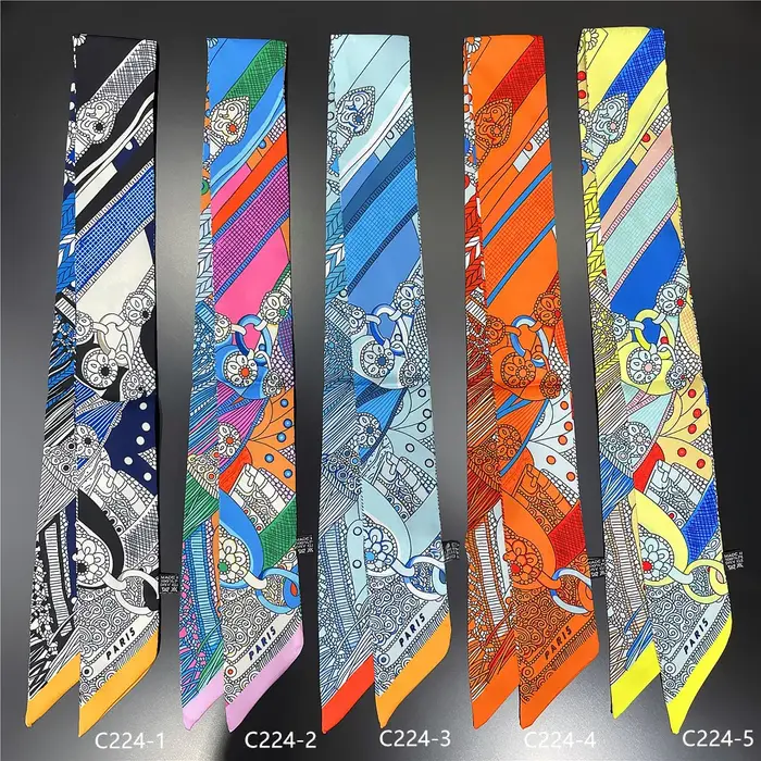 Magnifique Foulard d'été imprimé selle, Design de marque pour femmes, sac slim, bandeau pour cheveux