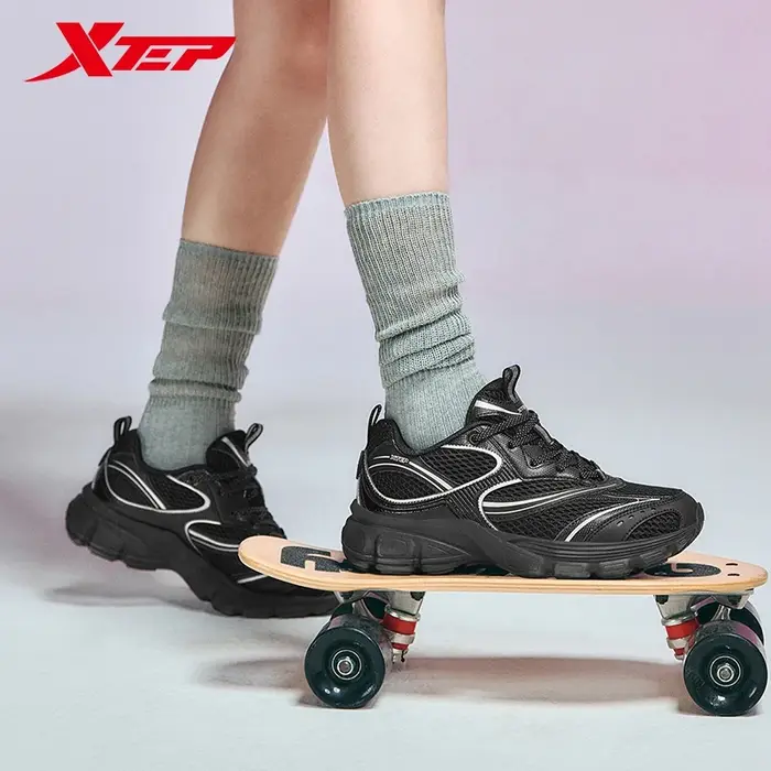 Xtep-Baskets décontractées à semelle optique pour femmes, chaussures de sport vintage, légères, anti