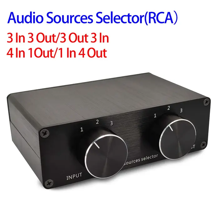 Mathiateur de câble de signal RCA d'entrée audio, commutateur de sélecteur, connecteur de source Sch