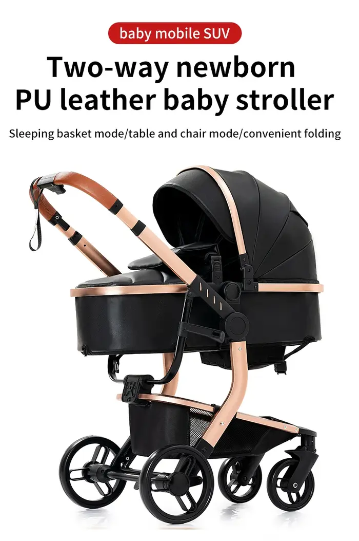 Système de voyage landau et landau convertibles Ultimate 3 en 1 poussette légère avec roues en PU po