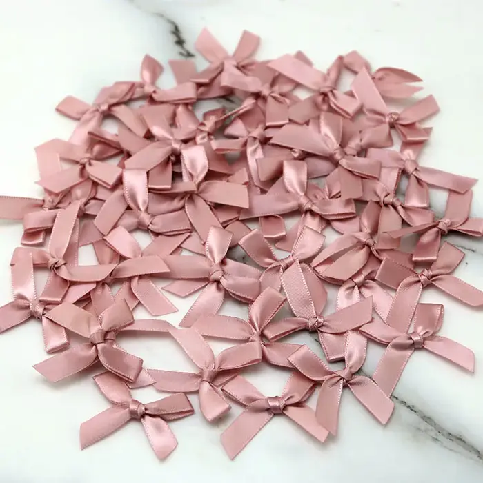 (50 pièces) nœuds de ruban colorés 4*4cm, petite taille, ruban de Satin en Polyester, fleur, décorat
